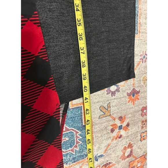 Ashley Stewart 18/20 red black‎ buffalo check asymmetrical holiday dress - Picture 4 of 8